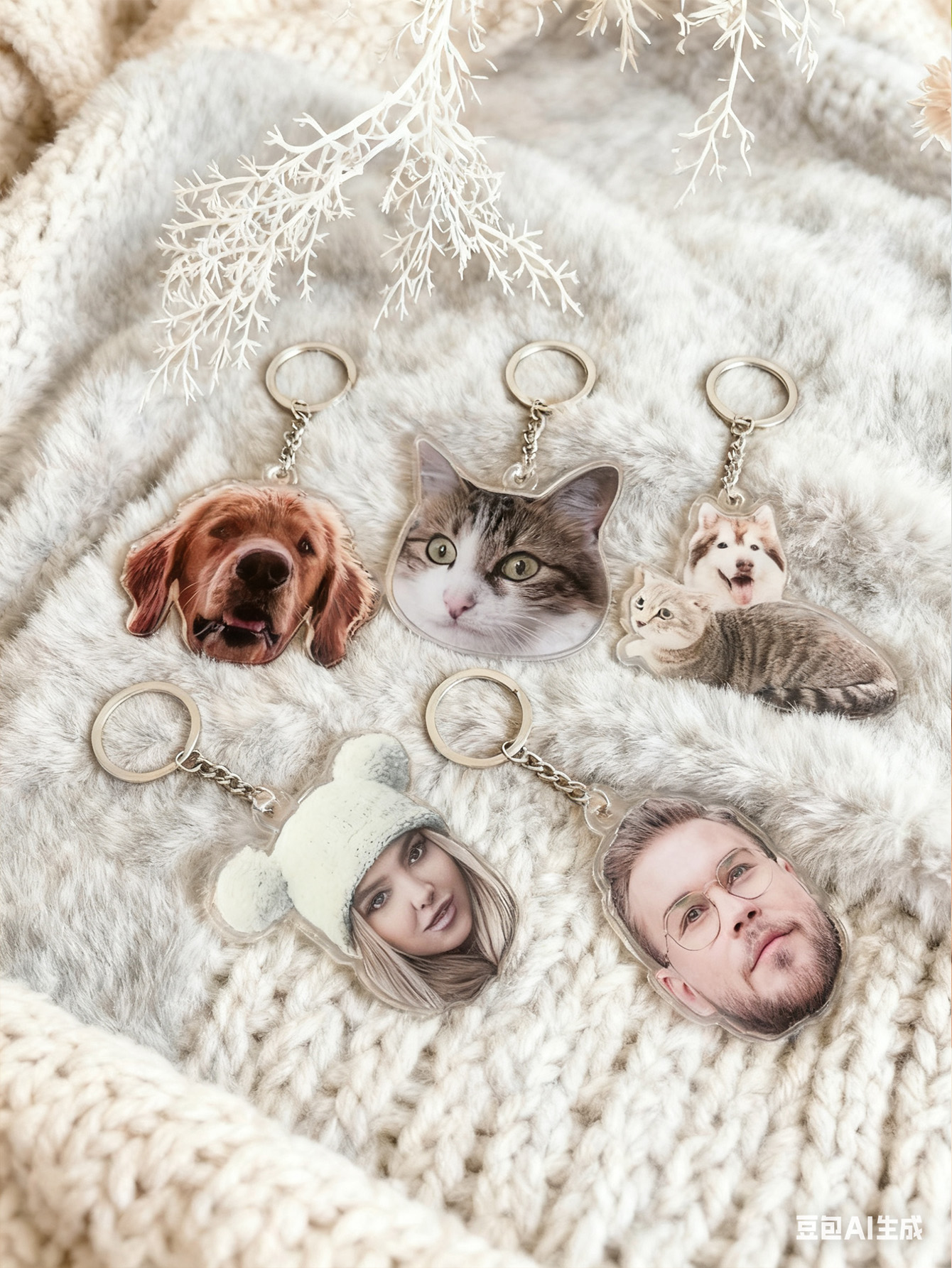 Custom Photo Keychain Full-Color Acrylic Pendant